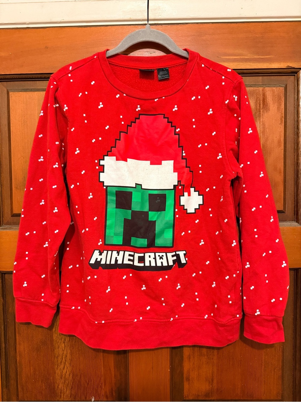 MAD Engine Red Minecraft Creeper Holiday Crewneck